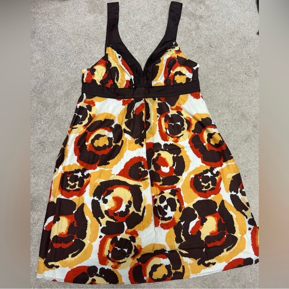 Floral Sleeveless Dress with Bold Patterns